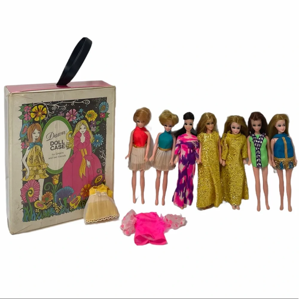 Vintage Dawn Dolls Set & Doll Case 1970 Topper Corporation Rare Vintage Toys